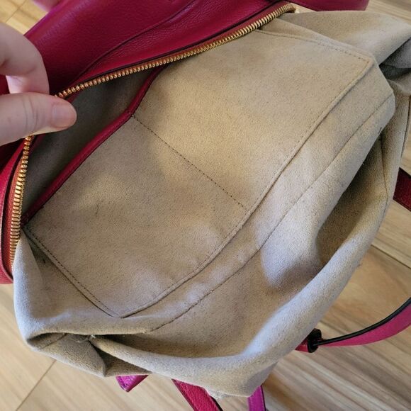 Stuart Weitzman Eastside Structured Satchel Crossbody Tote Magenta Fuchsia Pink - Picture 7 of 15